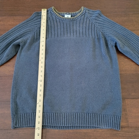 Columbia Men's Blue Ribbed Crew Neck Long Sleeve Knit Sweater Size L 100% Cotton - Picture 8 of 9